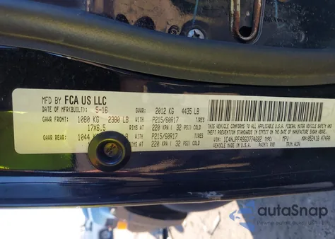 2016 Jeep Patriot High Altitude Edition z USA, uszkodzony, nr VIN 1C4NJPFA9GD774682